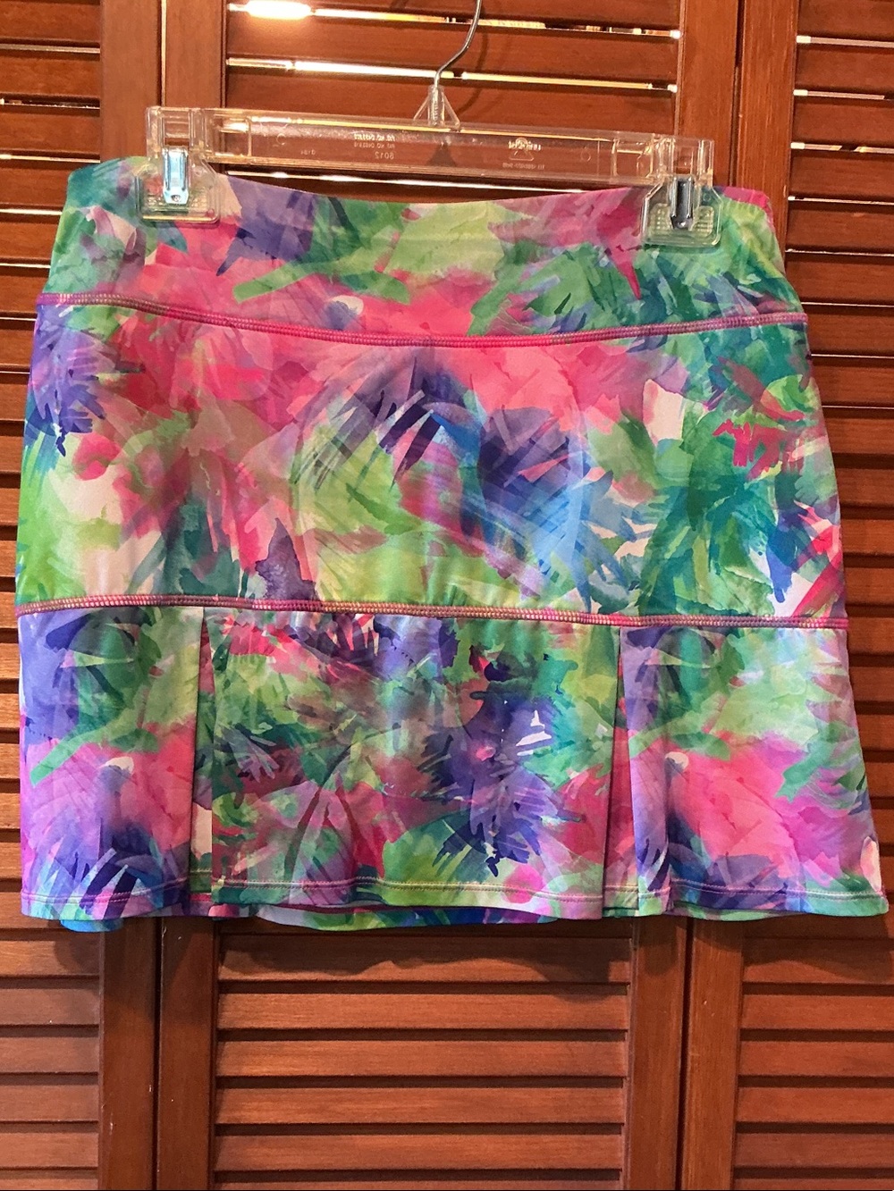 Reel Legends Floral Watercolor Mini Skort in Pink, Green & Blue